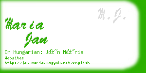 maria jan business card